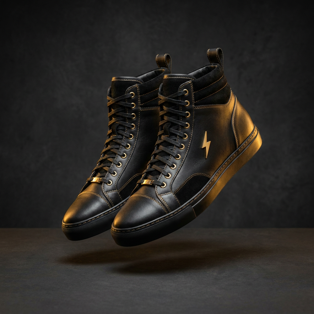 ⚡ZAPP Sneakers black and gold high tops