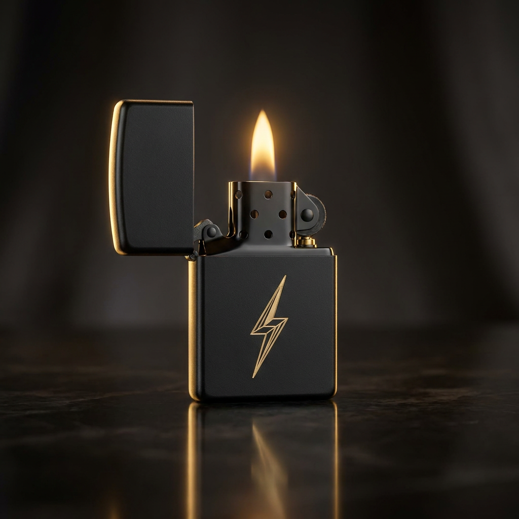 ⚡ZAPP Lighter matte black with golden bolt