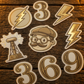 ⚡ZAPP Sticker Pack gold and sepia