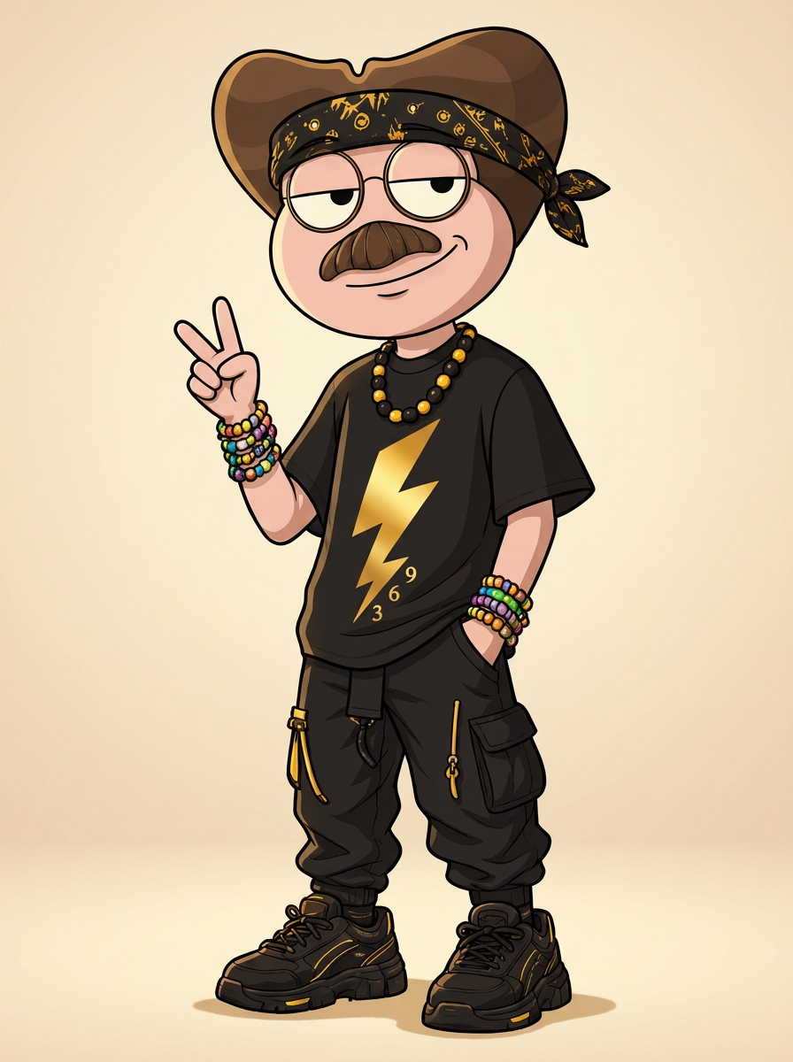 ZAPP mascot wearing the Frequency Shirt