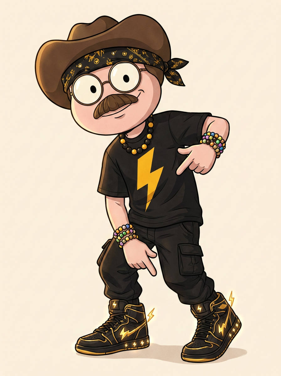 ZAPP mascot with the Conductors sneakers