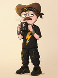 ZAPP mascot with the Morning Charge mug