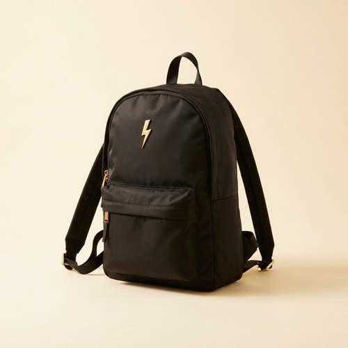ZAPP backpack in matte black with gold bolt